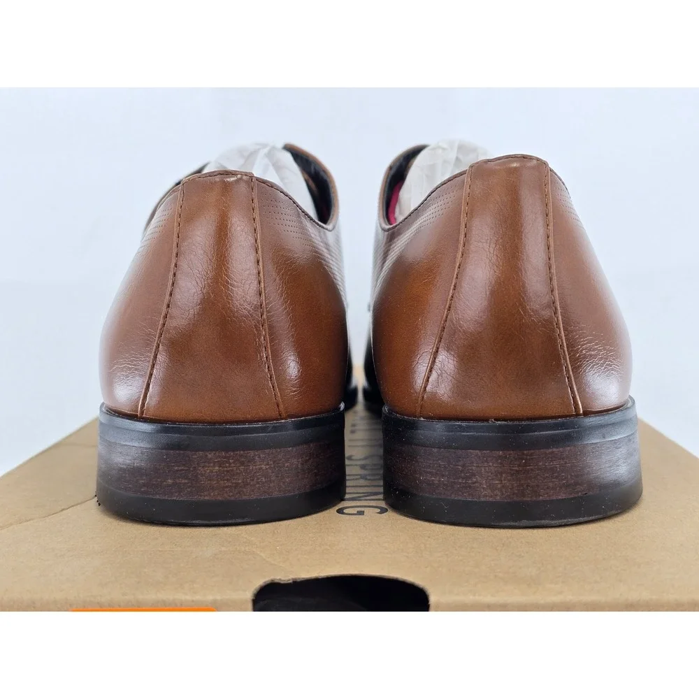 Call It Spring Hudsen-220 Dress Shoes Mens 8 Cognac Vegan Leather -New